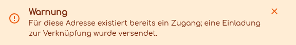 Der Hinweis, dass stattdessen eine Einladung versendet wurde